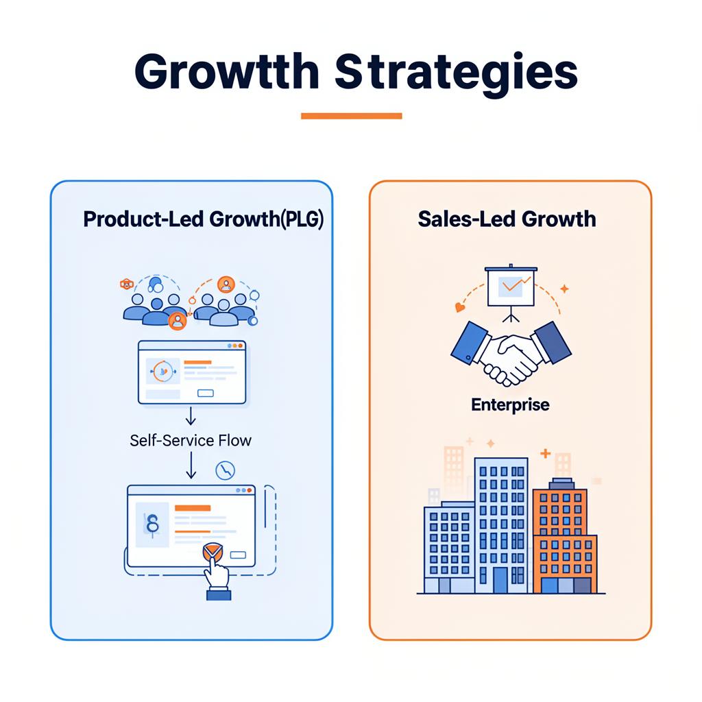 SaaS B2B: As Métricas que Importam em PLG vs. Sales-Led